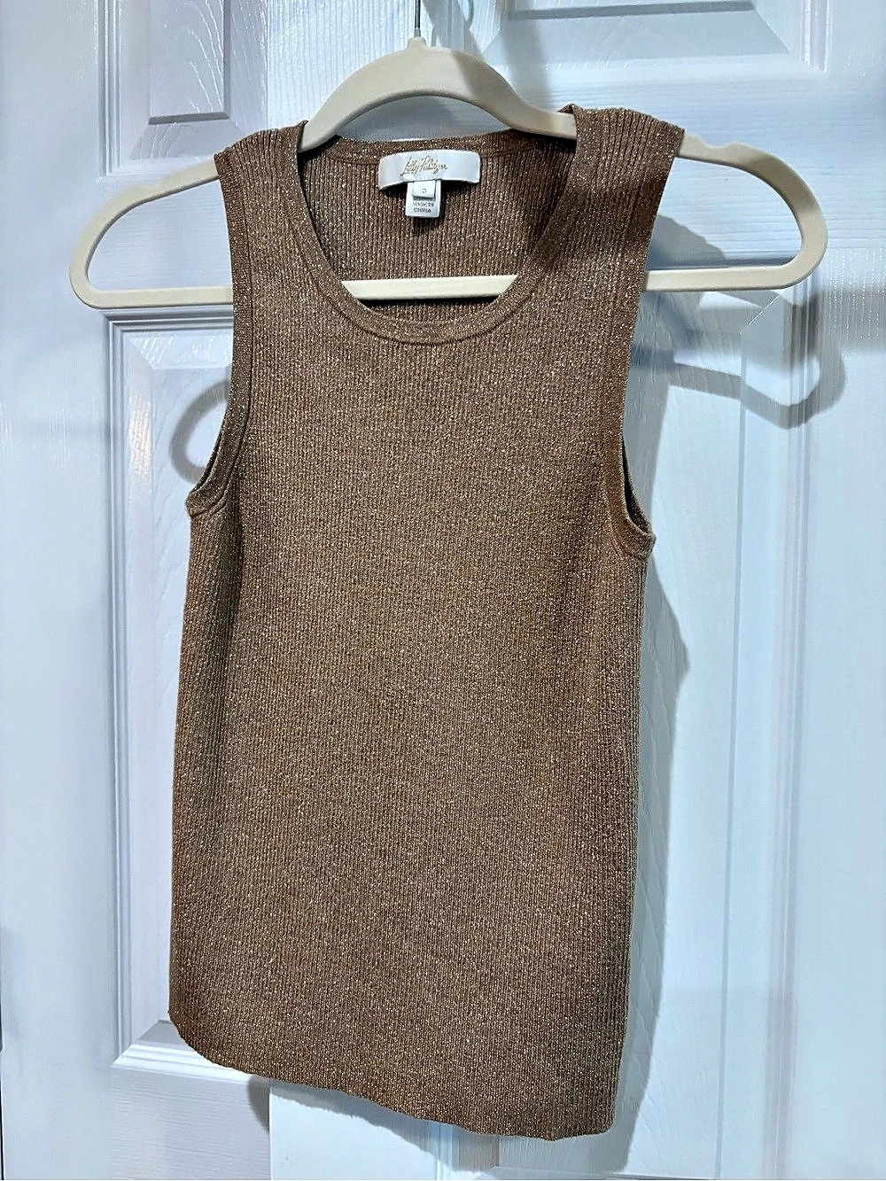 Lilly Pulitzer Esli Sweater Tank Metallic Brown Size Small